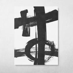 Black & White Brush Strokes #2 Wall Art Canvas Meaning Gift For Birthday Christmas