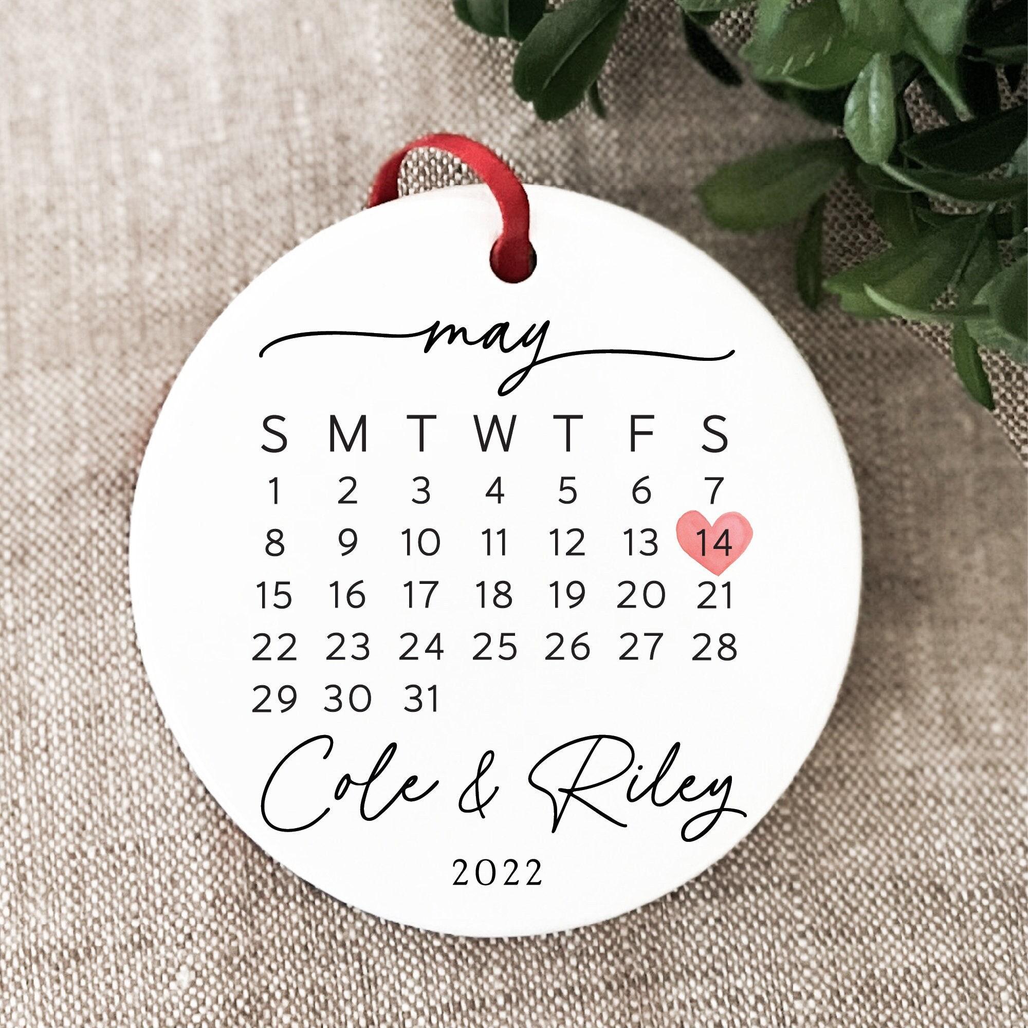 Calendar Anniversary Gift Our First Christmas Newlywed Engagement Orrnament Perfect And Unique Gifts For Family On Christmas