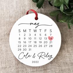 Calendar Anniversary Gift Our First Christmas Newlywed Engagement Orrnament Perfect And Unique Gifts For Family On Christmas