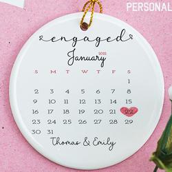 Calendar Personalized Engaged Ornament With Name And Date Perfect And Unique Gifts For Family On Christmas