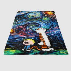 Calvin And Hobbes Starry Night Soft Fleece Blanket Meaningful Gift For Halloween Christmas
