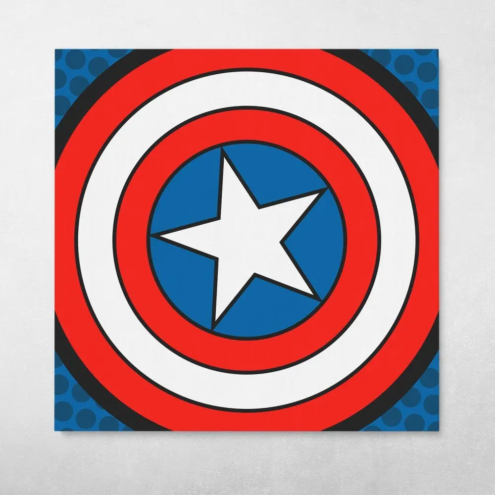 Captain America Pop Wall Art Canvas Meaning Gift For Birthday Christmas