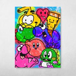Cartoon Graffiti Collage Wall Art Canvas Meaning Gift For Birthday Christmas