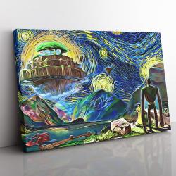 Castle in the Sky Starry Night Studio Ghibli Canvas Print Wall Art Canvas Christmas Gift For Son Daughter