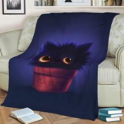 Catcus Fleece Throw Blanket Meaningful Gift For Halloween Christmas
