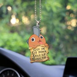 Chainsaw Man Pochita Get In Sit Down Car Ornament Custom Car Accessories Decorations Perfect Gifts For Family On Christmas