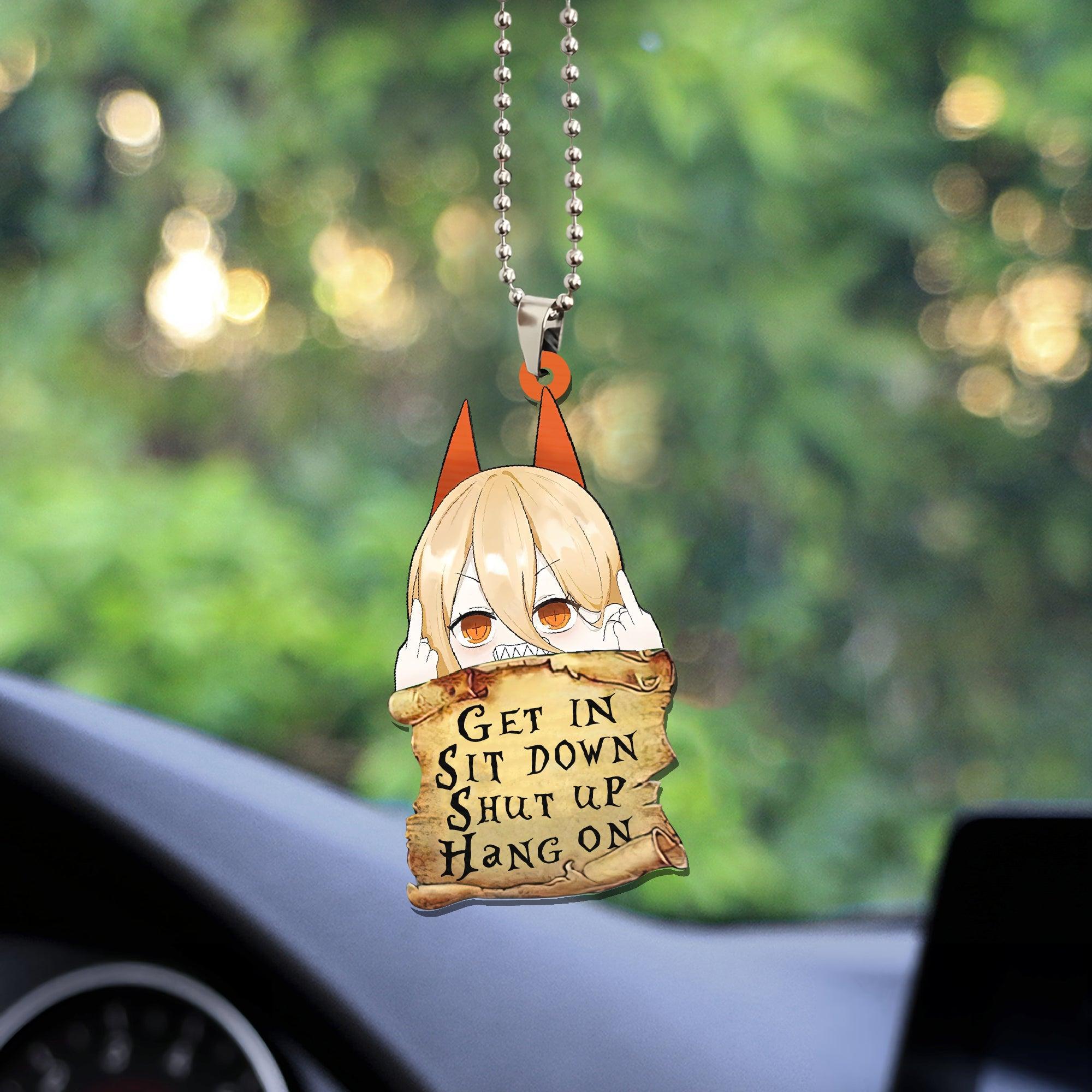 Chainsaw Man Power Get In Sit Down Car Ornament Custom Car Accessories Decorations Perfect Gifts For Family On Christmas