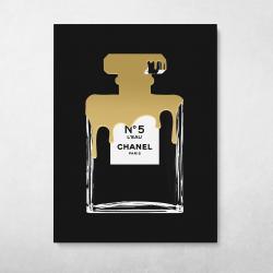 Chanel No5 Gold Paint Drip Wall Art Canvas Meaning Gift For Birthday Christmas