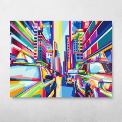 City Cabs Wall Art Canvas Meaning Gift For Birthday Christmas Halloween