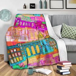 City Scape Fleece Throw Blanket Meaningful Gift For Halloween Christmas