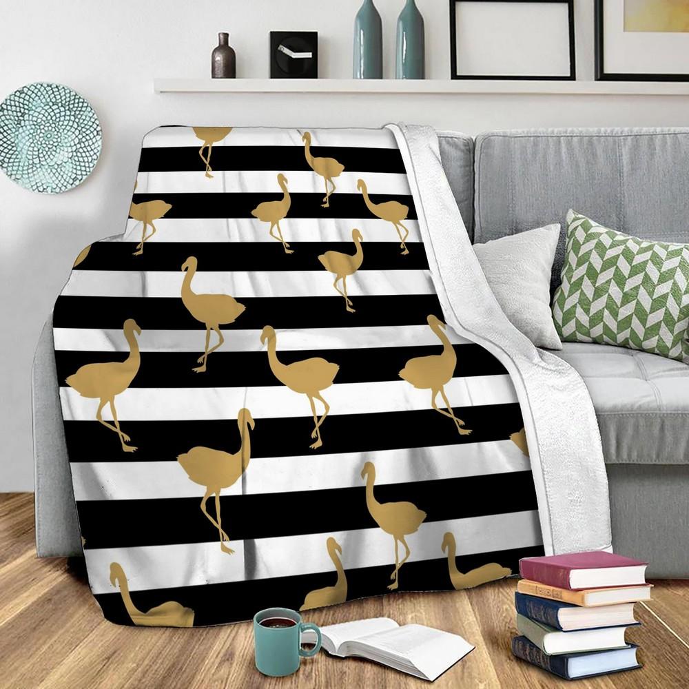 Classy Flamingos Fleece Throw Blanket Meaningful Gift For Halloween Christmas