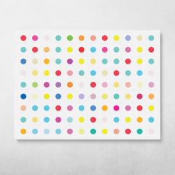 Colorful Dots Wall Art Canvas Meaning Gift For Birthday Christmas