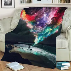 Colors In The Sky Fleece Throw Blanket Meaningful Gift For Halloween Christmas