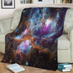 Cosmic Winter Wonderland Fleece Throw Blanket Meaningful Gift For Halloween Christmas