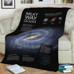 Cosmos Milky Way Fleece Throw Blanket Meaningful Gift For Halloween Christmas
