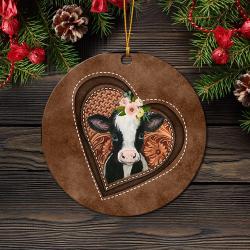 Cow Heart Flower Farm Mica Ornament Perfect Gift For Holiday Perfect And Unique Gifts For Family On Christmas