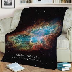 Crab Nebula Fleece Throw Blanket Meaningful Gift For Halloween Christmas