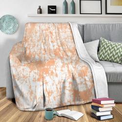 Crackle Batik Peach Fleece Throw Blanket Meaningful Gift For Halloween Christmas