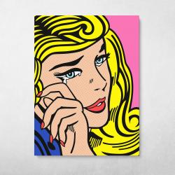 Blonde Crying Girl Wall Art Canvas Meaning Gift For Birthday Christmas