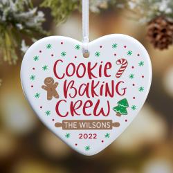 Custom Cookie Baking Crew Personalized Heart Ornament Christmas Decor Perfect And Unique Gifts For Family On Christmas