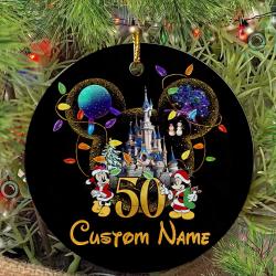 Custom Disney 50th Anniversary Ornament Perfect And Unique Gifts For Family On Christmas Holiday