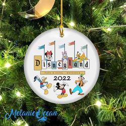 Custom Disney Disneyland Mickey Minnie Ceramic Ornament Perfect And Unique Gifts For Family On Christmas