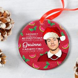 Custom Name Harry Styles Adore You Christmas Ceramic Ornament Perfect And Unique Gifts For Family On Christmas