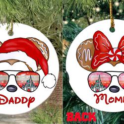 Custom Name Mickey Minnie Christmas Tree 2 Sides Ornament Perfect And Unique Gifts For Family On Christmas
