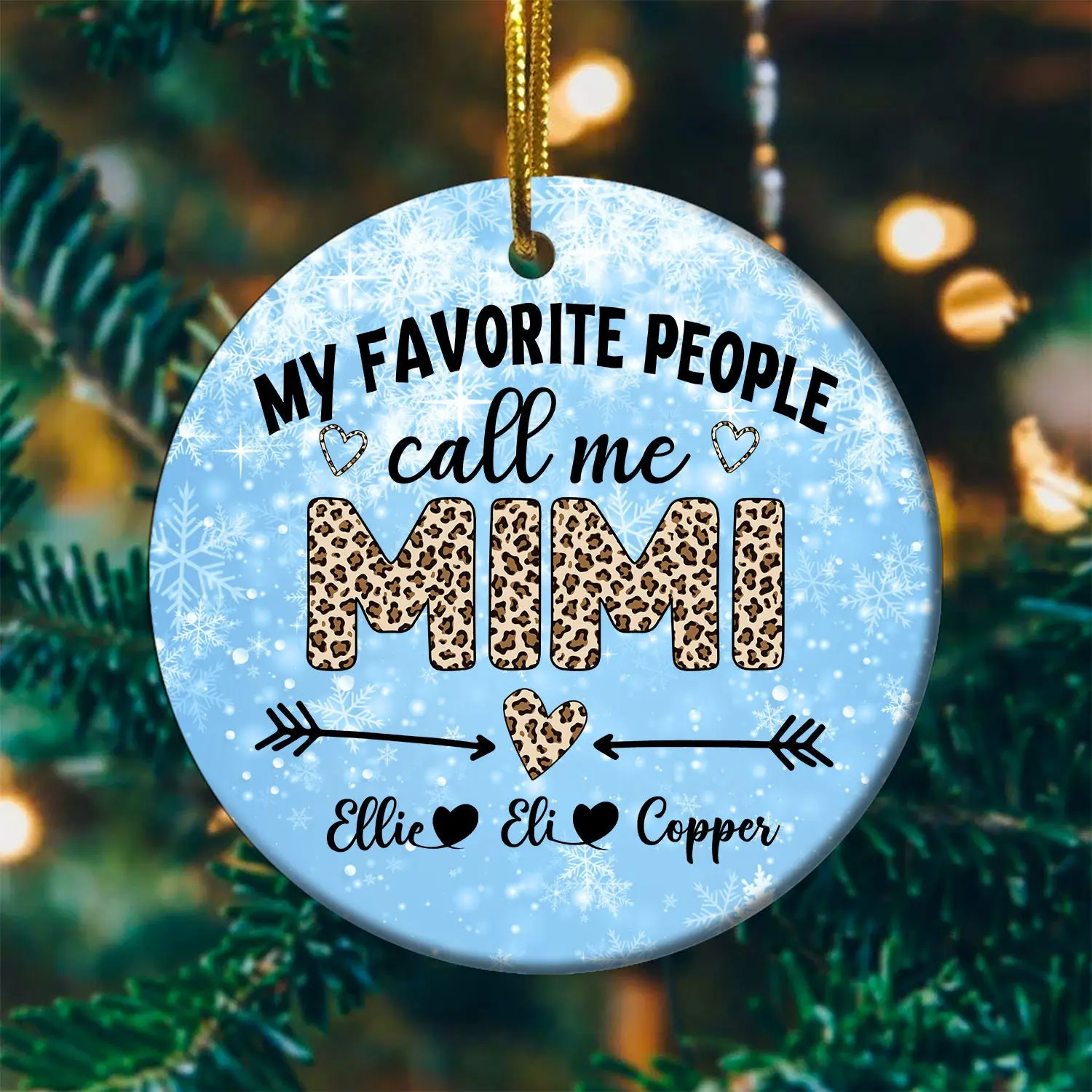 Custom Name My Favorite People Call Me MiMi Christmas Ornament Happy New Year Perfect And Unique Gifts For Family On Christmas