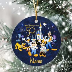 Custom Name Walt Disney World 50th Anniversary Mickey And Friends Ornament Perfect And Unique Gifts For Family On Christmas