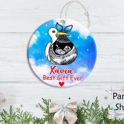 Custom Pregnancy Announcement Baby Ultrasound Photo Ornament Perfect And Unique Gifts For Family On Christmas