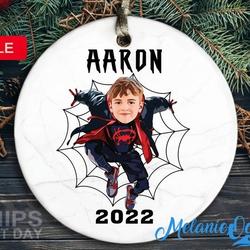 Custom Spiderman Portrait Superhero Christmas Ornament Perfect And Unique Gifts For Family On Christmas