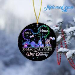 Custom Xmas Disney Mickey 50th Anniversary Ceramic Ornament Perfect And Unique Gifts For Family On Christmas