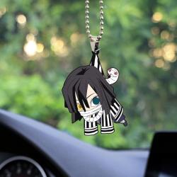 Cute Anime Demon Slayer Obanai Iguro Car Ornament Custom Car Accessories Decorations Perfect Gifts For Family On Christmas