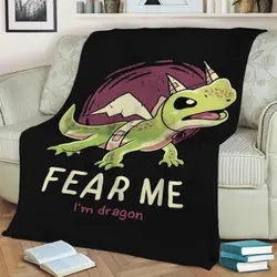 Cute Dragon Motivational Fleece Throw Blanket Meaningful Gift For Halloween Christmas