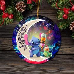 Cute Stitch Frog Icecream Love You To The Moon Galaxy Mica Circle Ornament Perfect Gifts For Family On Christmas