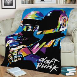 Daft Punk Popart Fleece Throw Blanket Meaningful Gift For Halloween Christmas