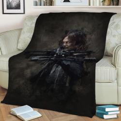 Daryl Dixon Walking Dead Fleece Throw Blanket Meaningful Gift For Halloween Christmas