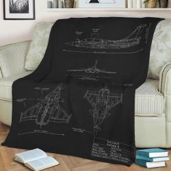 Dassault Rafale Blueprint Fleece Throw Blanket Meaningful Gift For Halloween Christmas