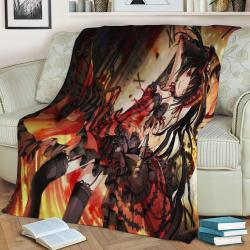 Date A Live Kurumi Tokisak Fleece Throw Blanket Meaningful Gift For Halloween Christmas