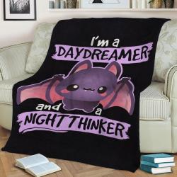 Daydreamer Nightthiker Bat Fleece Throw Blanket Meaningful Gift For Halloween Christmas