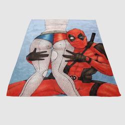 Deadpool Harley Quinn 1 Soft Fleece Blanket Meaningful Gift For Halloween Christmas