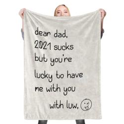 Dear Dad Fleece Throw Blanket Meaningful Gift For Halloween Christmas