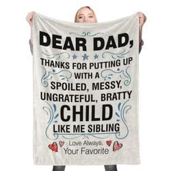 Dear Dad Love Always Fleece Throw Blanket Meaningful Gift For Halloween Christmas