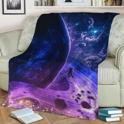 Deep Space Fleece Throw Blanket Meaningful Gift For Halloween Christmas