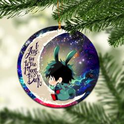 Deku My Hero Academia Anime Love You To The Moon Galaxy Mica Circle Ornament Perfect Gifts For Family On Christmas
