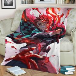 Demon Slayer 6 Fleece Throw Blanket Meaningful Gift For Halloween Christmas
