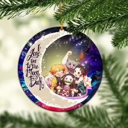 Demond Slayer Team Love You To The Moon Galaxy Mica Circle Ornament Perfect Gift For Holiday Perfect Gifts For Family On Christmas