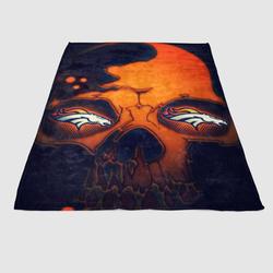 Denver Broncos Skull Soft Fleece Blanket Meaningful Gift For Halloween Christmas
