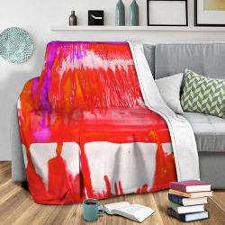 Dip Dye Tangelo Fleece Throw Blanket Meaningful Gift For Halloween Christmas